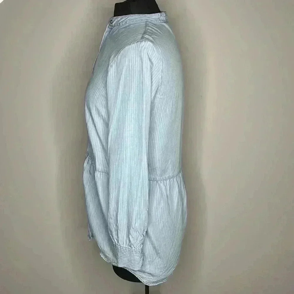 Soft Surrounding Stripe Button Front Blouse Tunic… - image 2